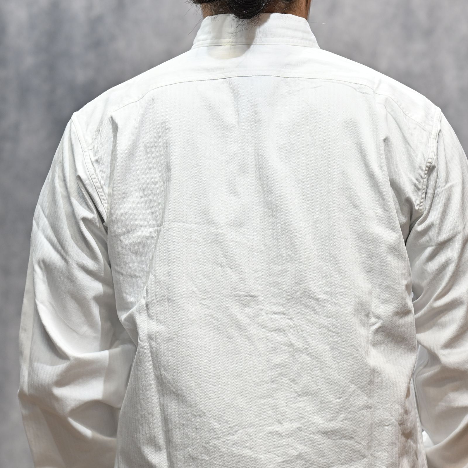 Y1943 L/W HBT SHIRT （WHITE）｜ヘリンボーンシャツ （ホワイト）