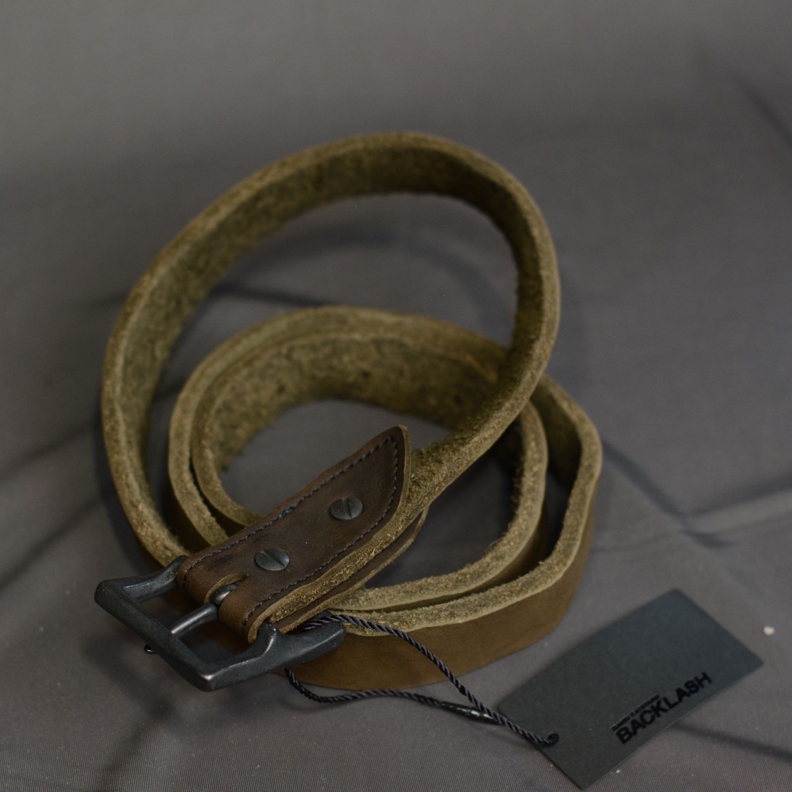 ダブルショルダー製品染め 30㎜ベルト （KHAKI）