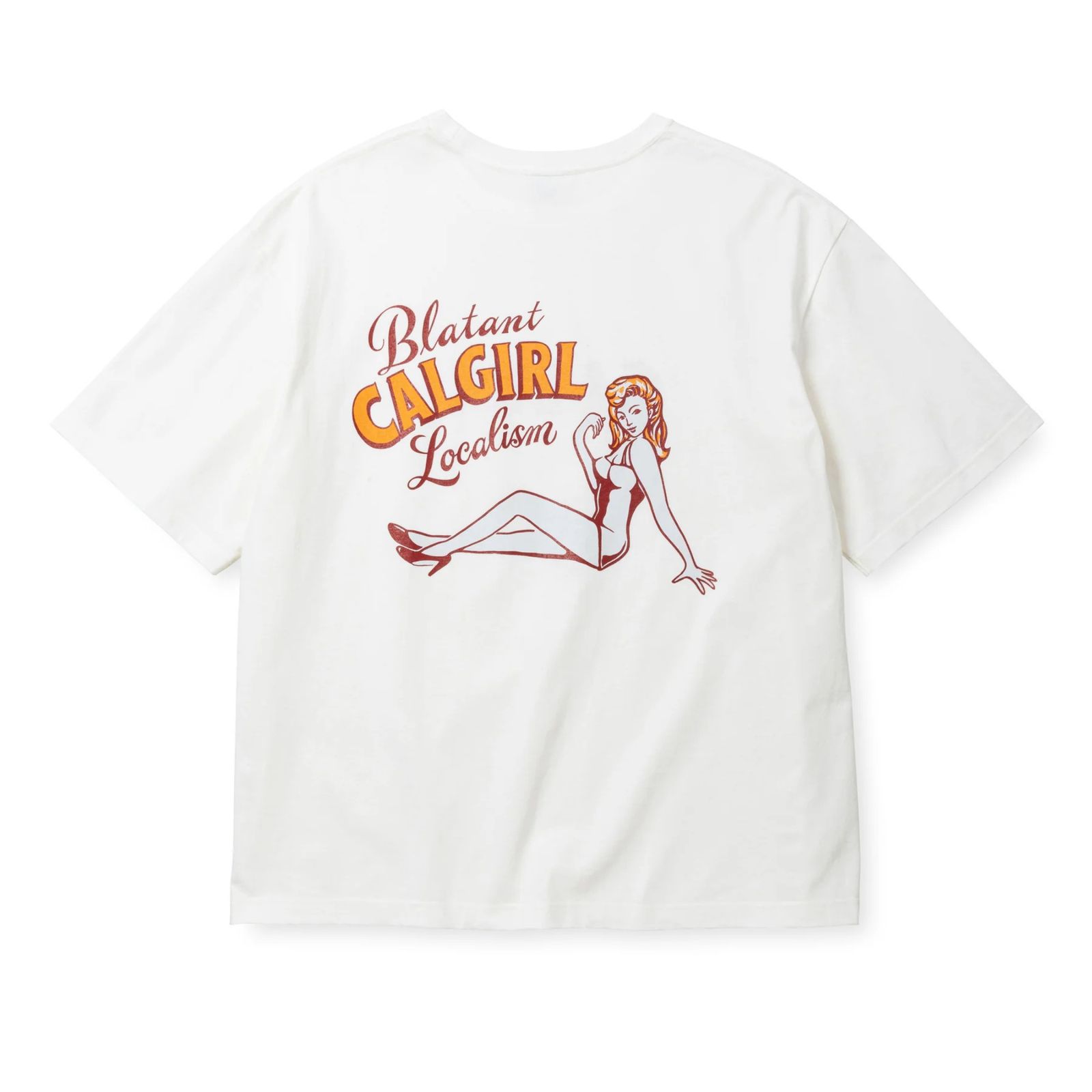 VINTAGE TYPE SYNDICATE RETRO GIRL TEE ＜NATURALLY PAINT DESIGN＞ (WHITE)｜ワイドシルエット プリントTシャツ｜CL-25SS007NT