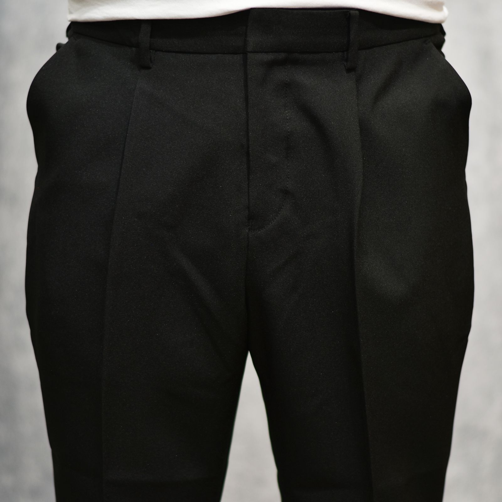 VINTAGE TYPE CROPPED SLACKS (BLACK)｜クロップド スラックス｜CL-26SS055