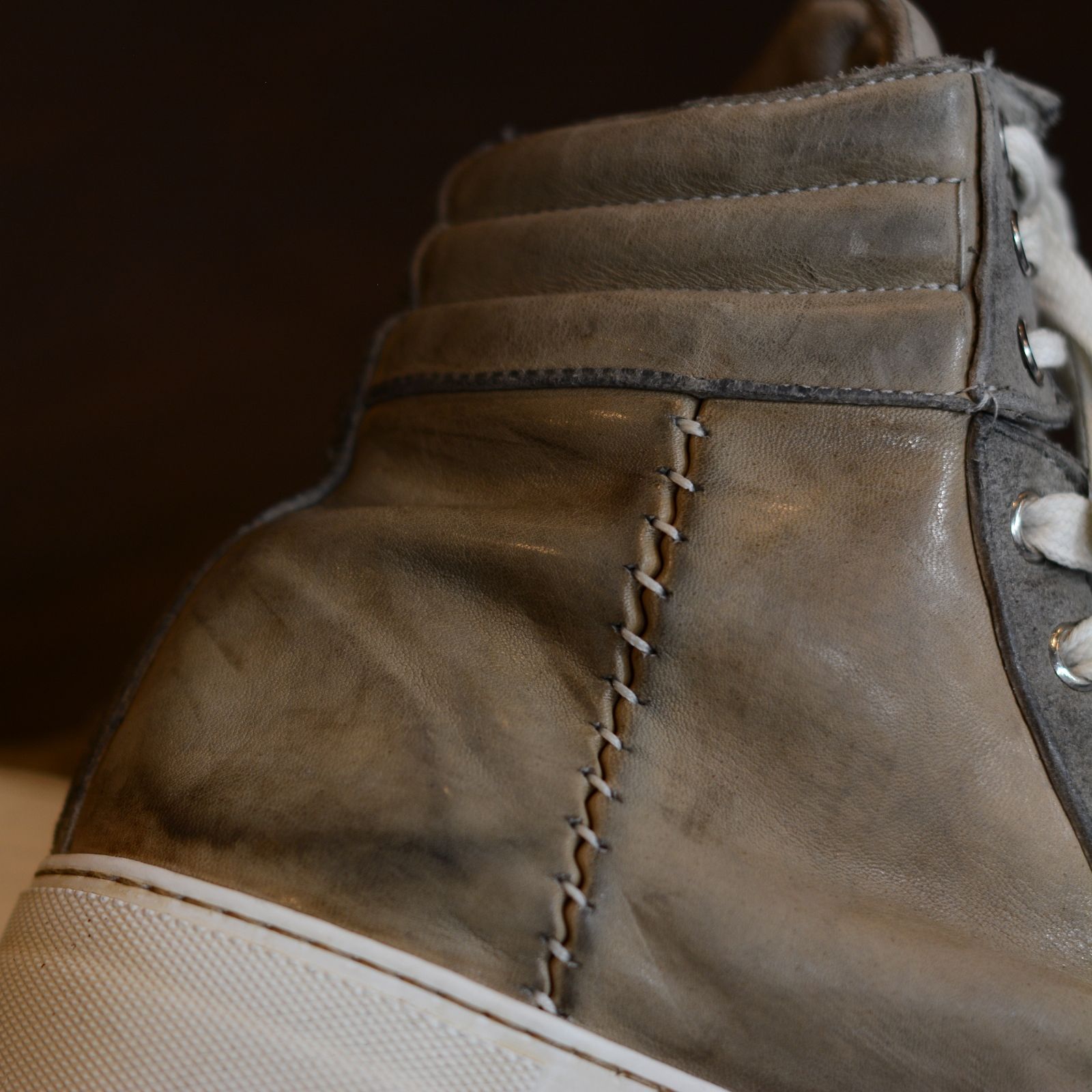 HORSE LEATHER HI CUT BB-1 LINED HI RUBBER SOLES PIECE DYED