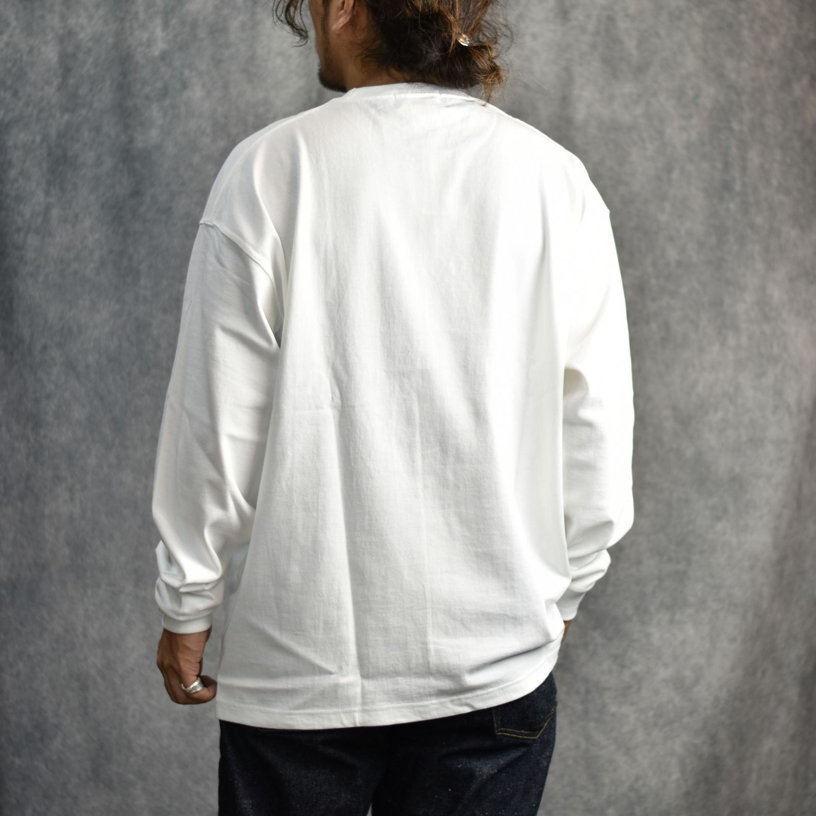 CLASSIC LOCAL LOGO EMBROIDERY L/S TEE (WHITE) / ローカル ロゴ刺繍 ロングスリーブ Tシャツ