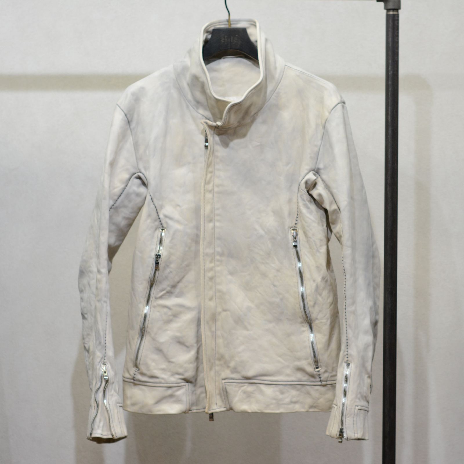 HORSE WHITE L.HI NECK BIAS ZIP RIB BL.LINED MB-1S