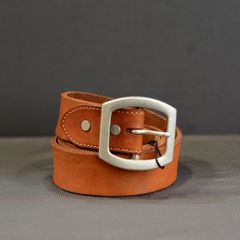 ダブルショルダーレザー 製品染めベルト （BROWN）