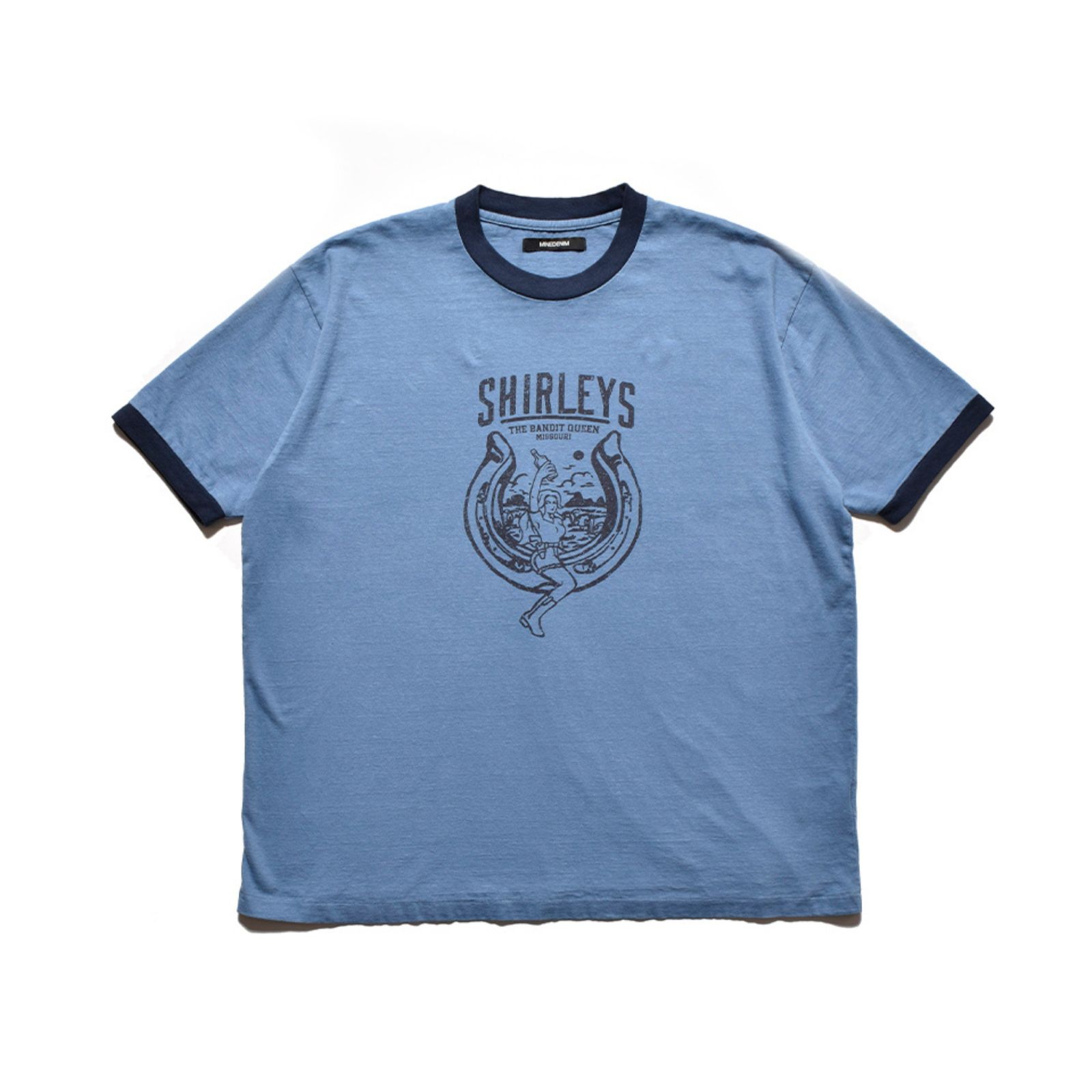 SHIRLEYS Ringerneck T-SH （BPT） /  リンガー プリントTシャツ （ブルー） 2503-4003