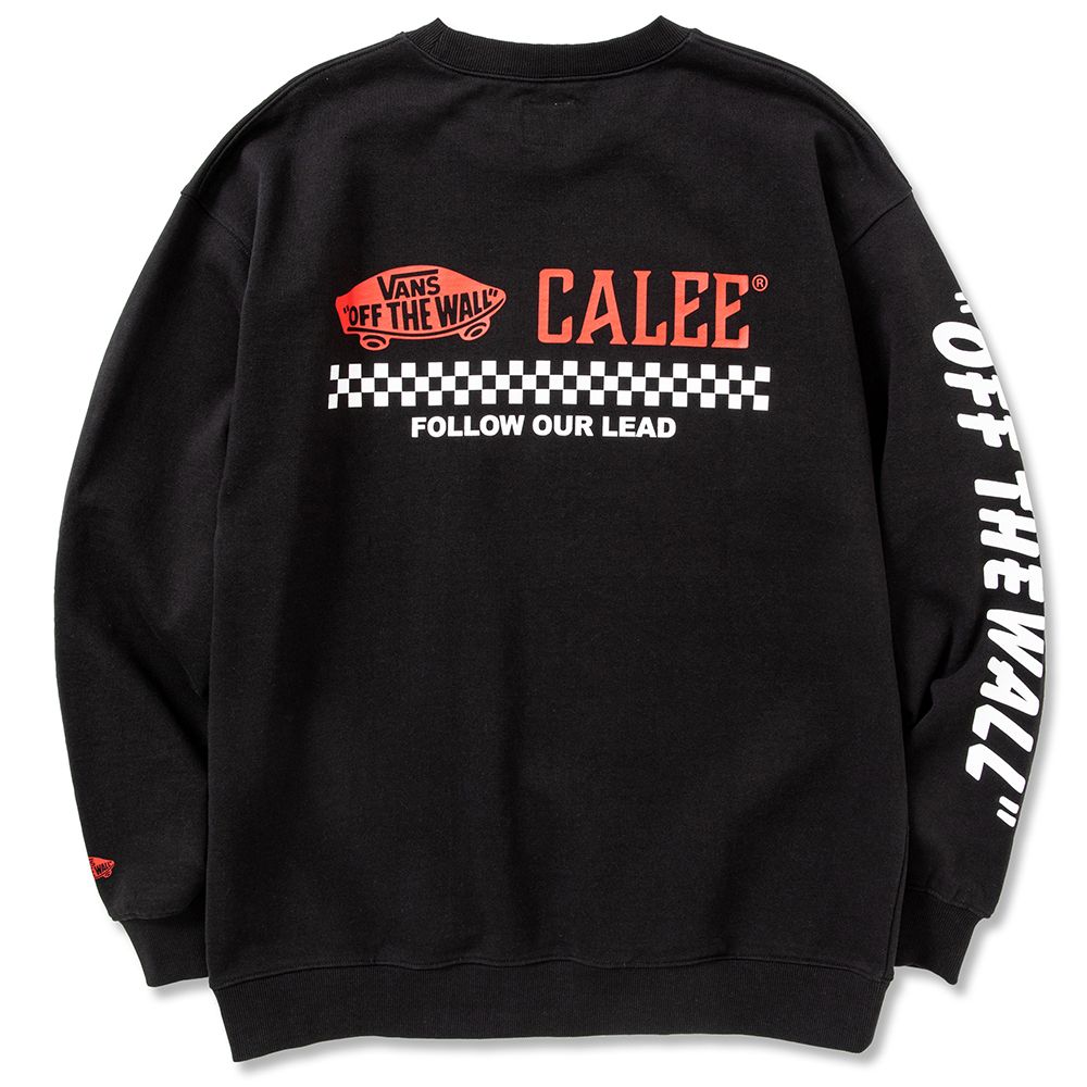 CALEE × VANS Drop shoulder crew neck sweat (Black) / ヴァンズ