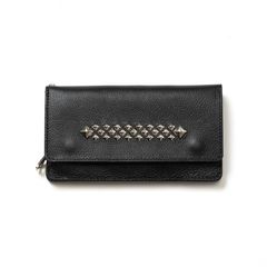 STUDS LEATHER LONG WALLET (BLACK)｜スタッズ レザー ロングウォレット 長財布｜CL-26SS020LE