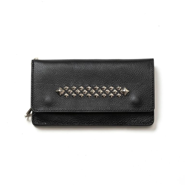 CALEE - STUDS LEATHER LONG WALLET (BLACK) / スタッズ レザー CALEE - STUDS LEATHER LONG WALLET (BLACK) / スタッズ レザー
