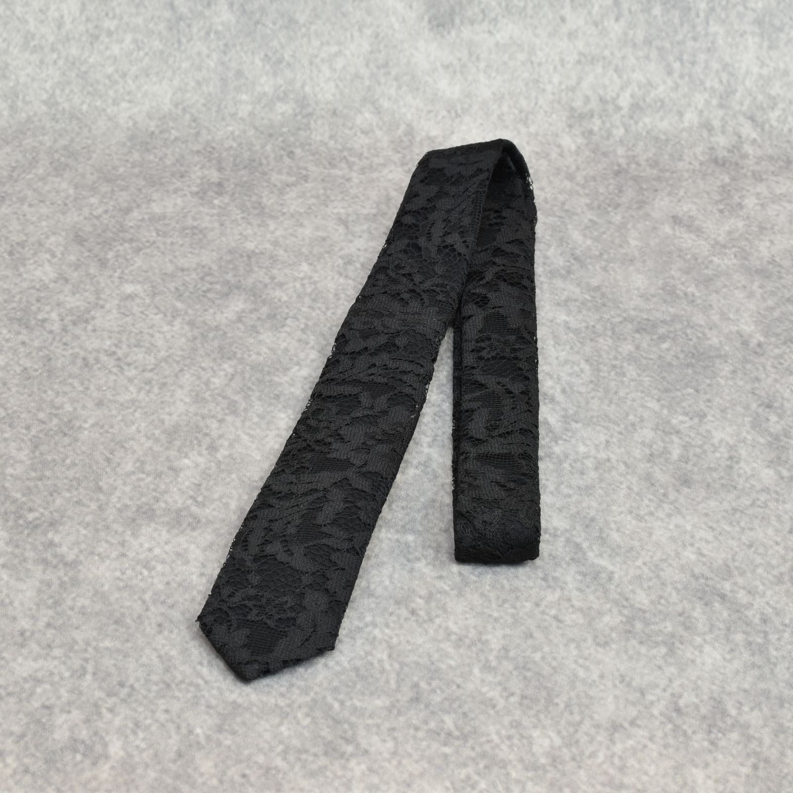 ORIGINAL TIE 003 (BK)｜フラワーレース ネクタイ｜PD25AAC07