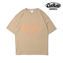 CUTRATE CALIF LOGO DROP SHOULDER S/S -T-SHIRT (SAND KHAKI) / ドロップショルダー プリントTシャツ