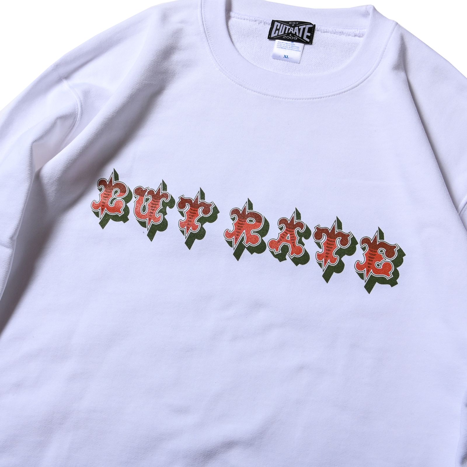 CUTRATE FDL LOGO L/S SWEAT SHIRT  (WHITE)
