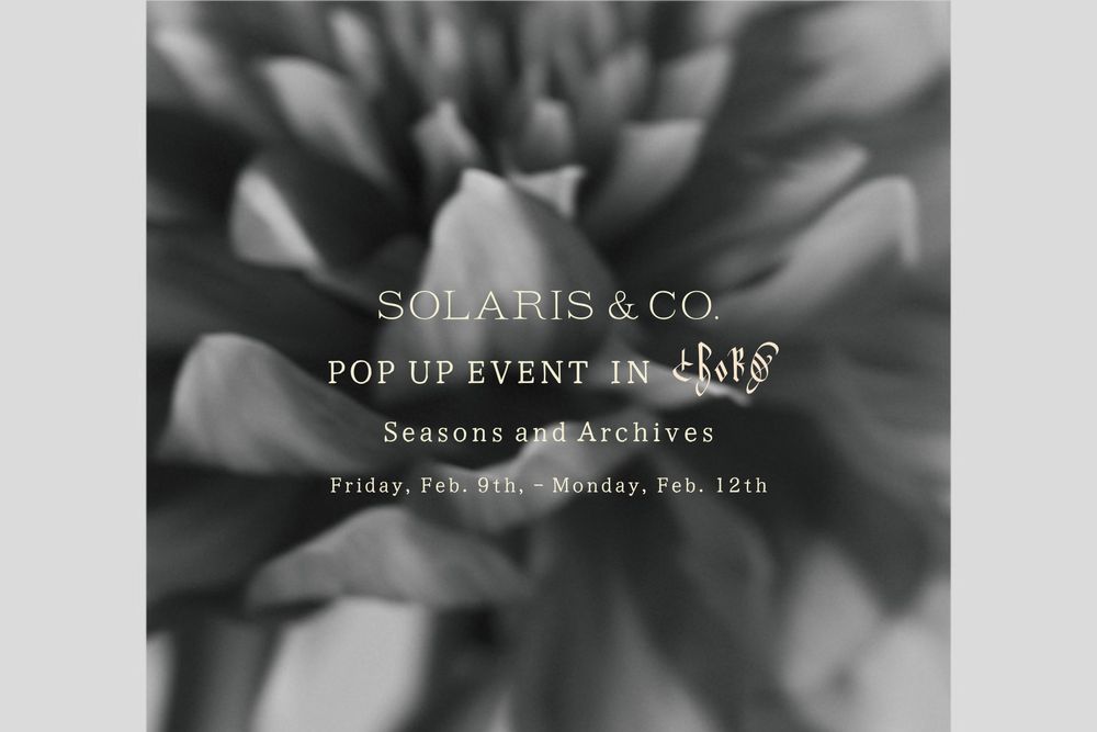 【SOLARIS＆CO.】 POP UP EVENT. 商品のラインナップを一部公開！