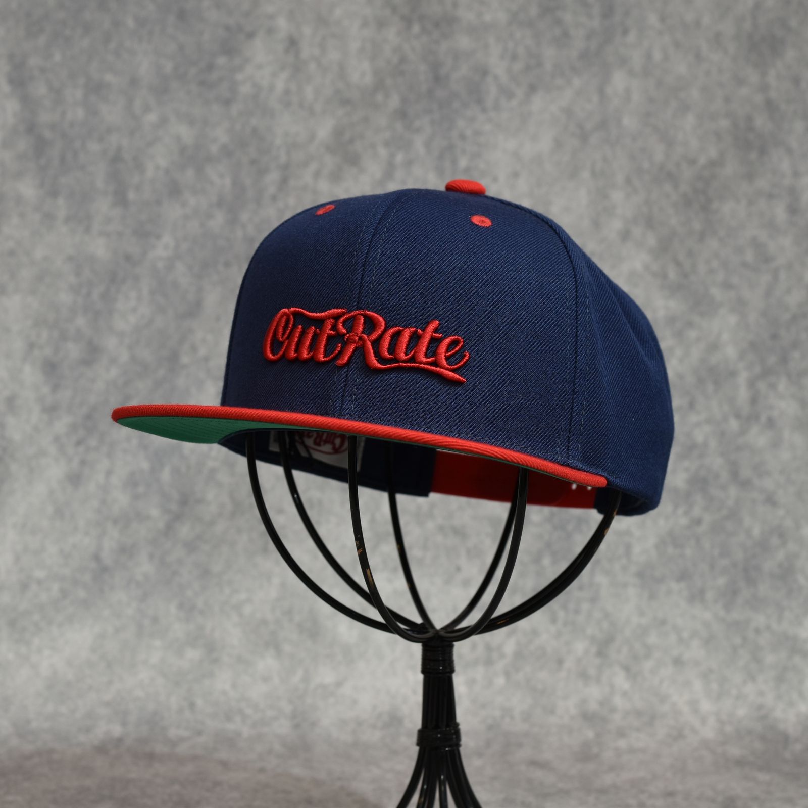 CUTRATE LOGO EMBROIDERY B.B CAP (NAVY/RED)｜ロゴ刺繍 ベースボールキャップ｜CR-26SS004