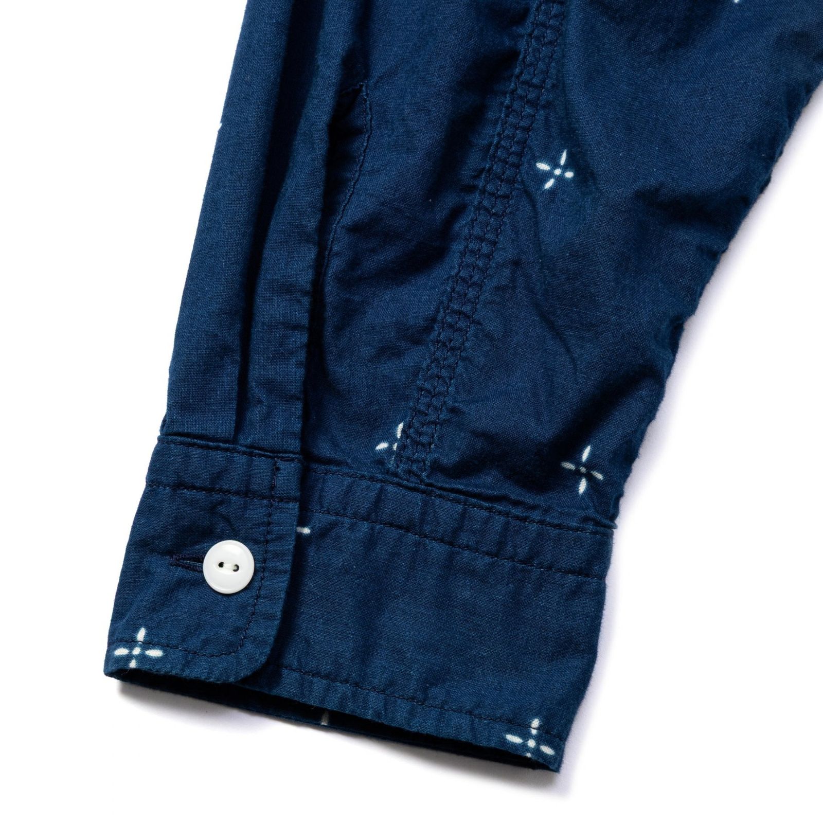 CROSS PATTERN BANDANA CLOTH SH (INDIGO BLUE)｜クロス柄 バンダナ クロス 長袖シャツ｜CL-26AWCRS002