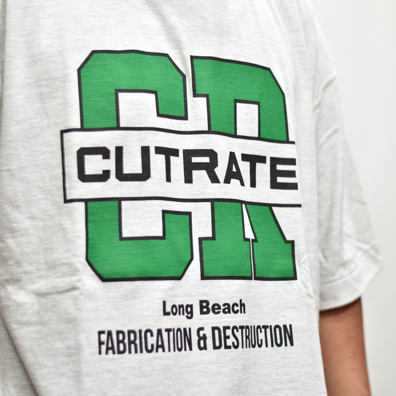 CUTRATE FOOTBALL TEAM LOGO DROPSHOULDER S/S T-SHIRT (ASH GRAY)