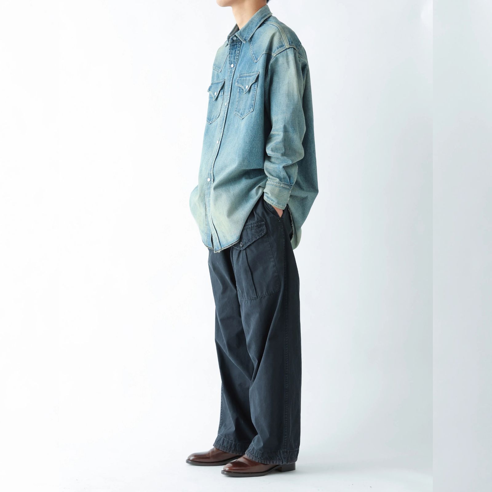 LV DENIM BIG WESTERN SHIRTS （USD） / USネイビー デニムトラウザー （インディゴ） 2026SS-PT4-YT