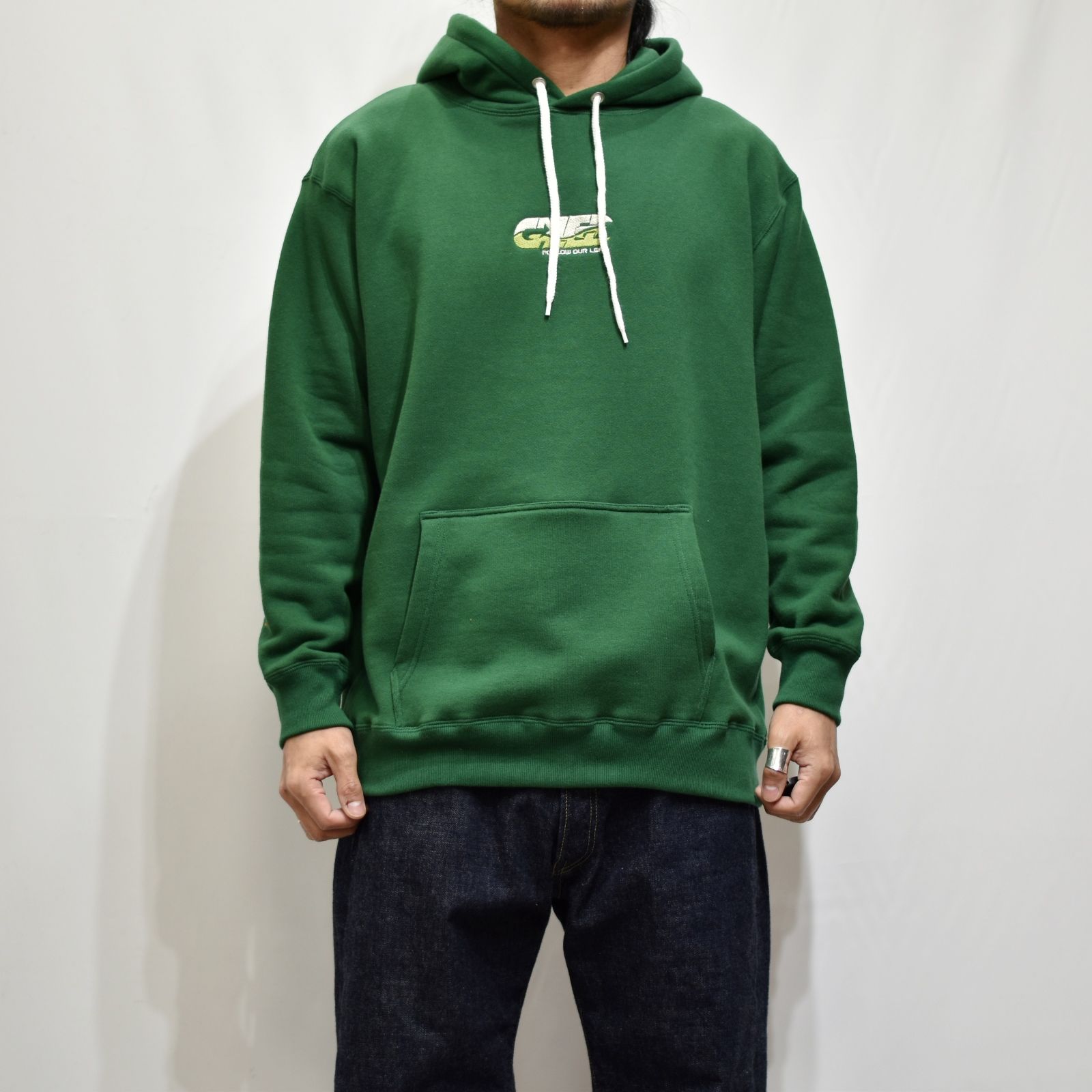 CALEE RC LOGO PULLOVER HOODIE (GREEN)