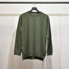 ウールカシミアニット ZIP付き クルーネック （AVOCADO）