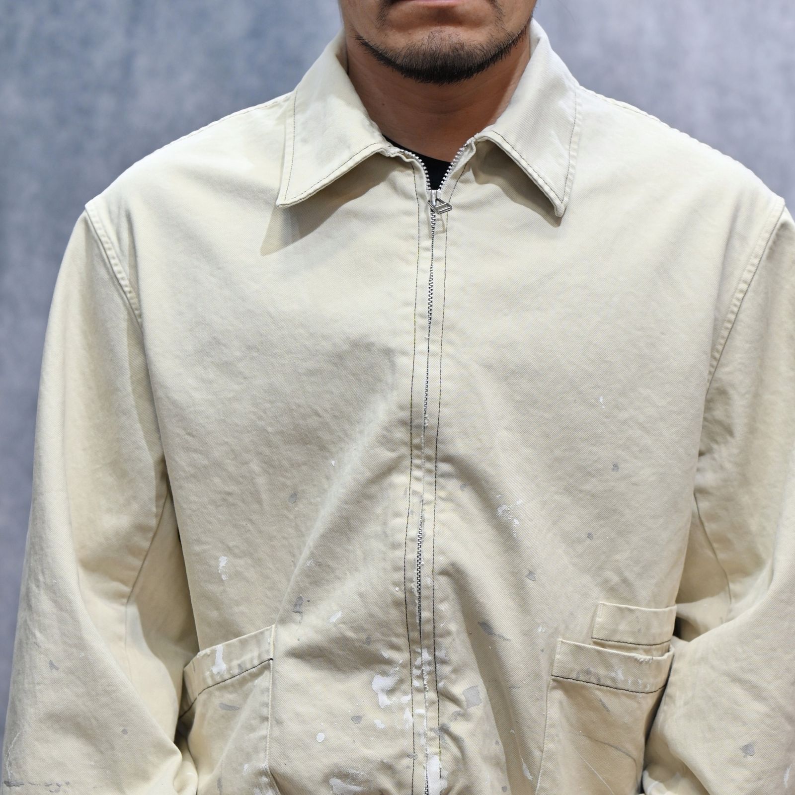 FULL ZIP CHINO BLOUSON (OFF WHITE / オフホワイト) チノブルゾン｜2601013