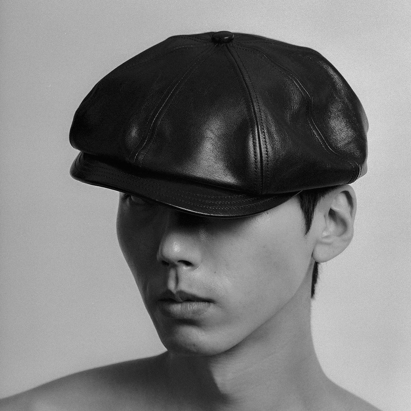 Horsehide Casquette "OLDBOY" (BLACK)｜ホースハイド キャスケット｜V01005