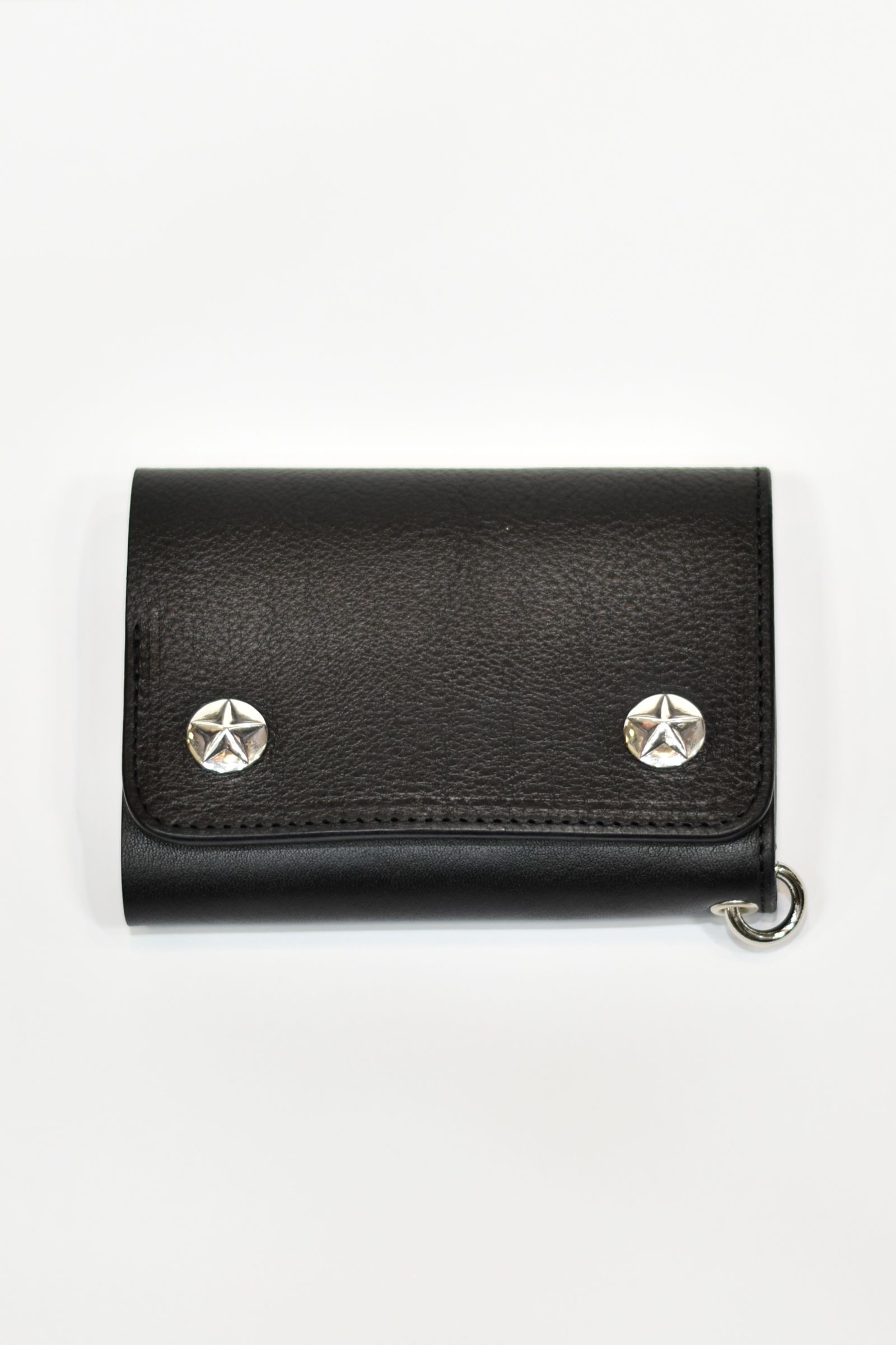 CALEE - SILVER STAR CONCHO FLAP LEATHER HALF WALLET