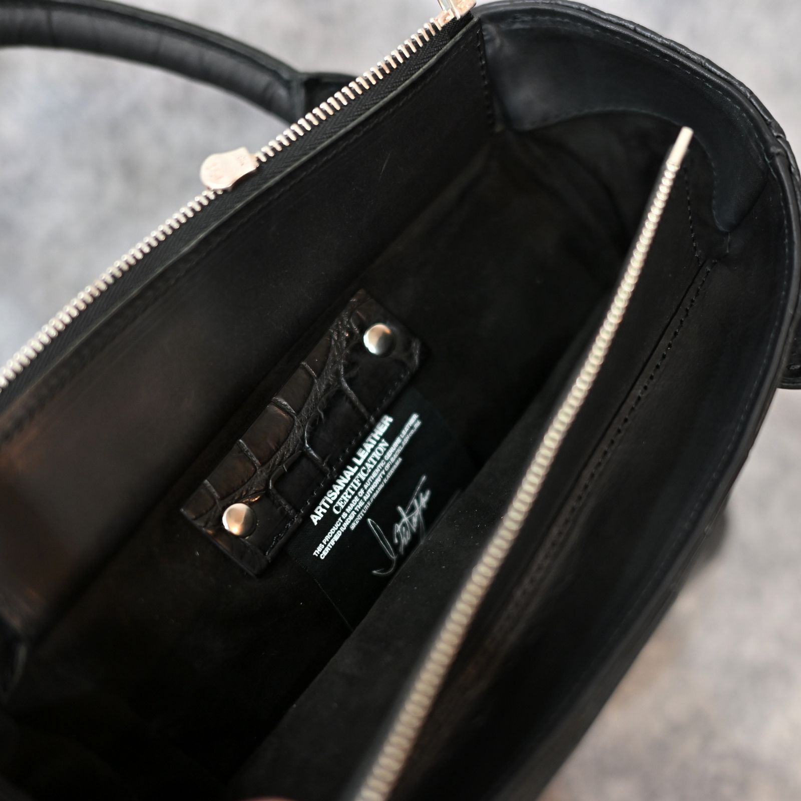The Line クロコダイル ミニ トートバッグ （BLK / ブラック） T-278