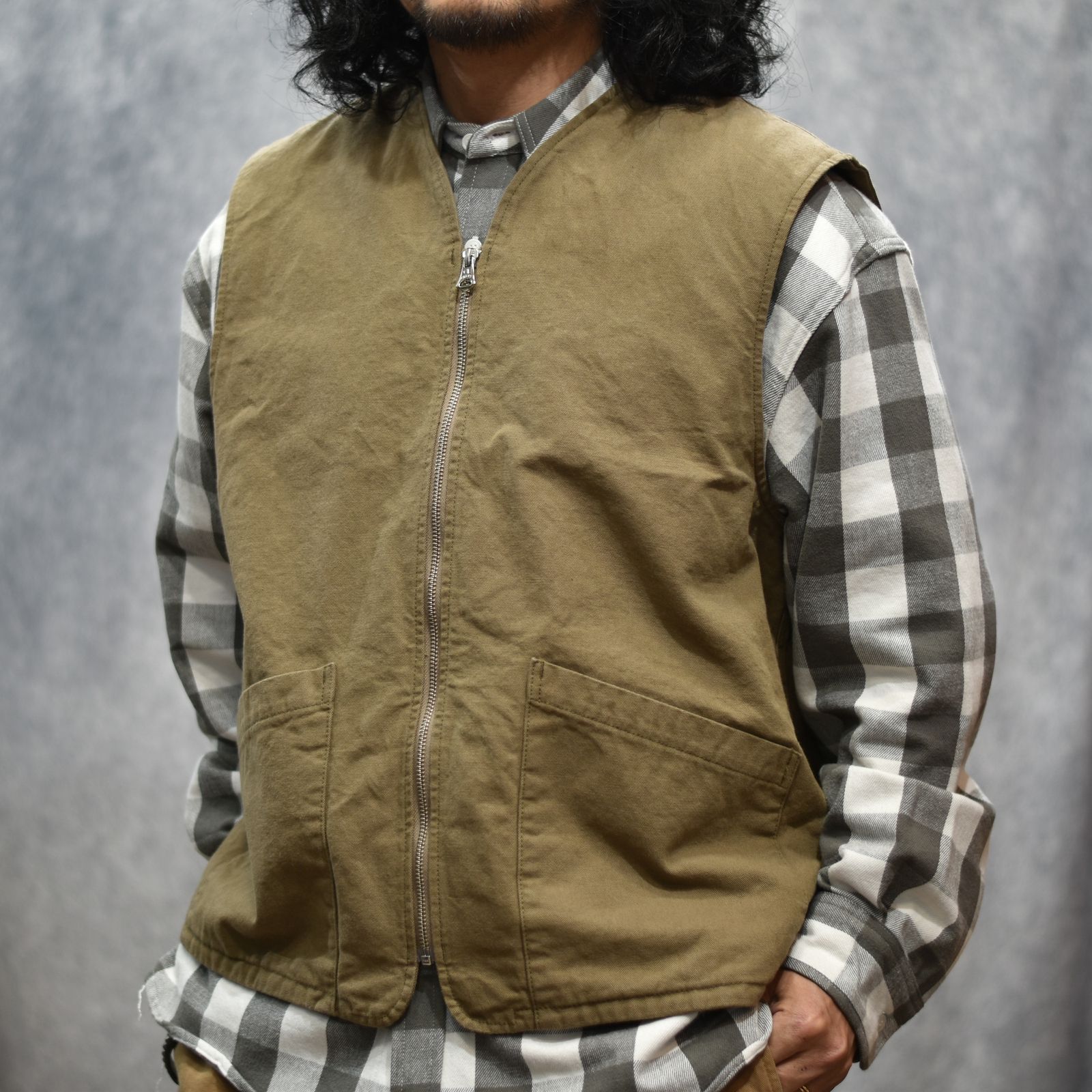 ZIP VEST (OLIVE)｜ジップベスト｜CL-26SS023