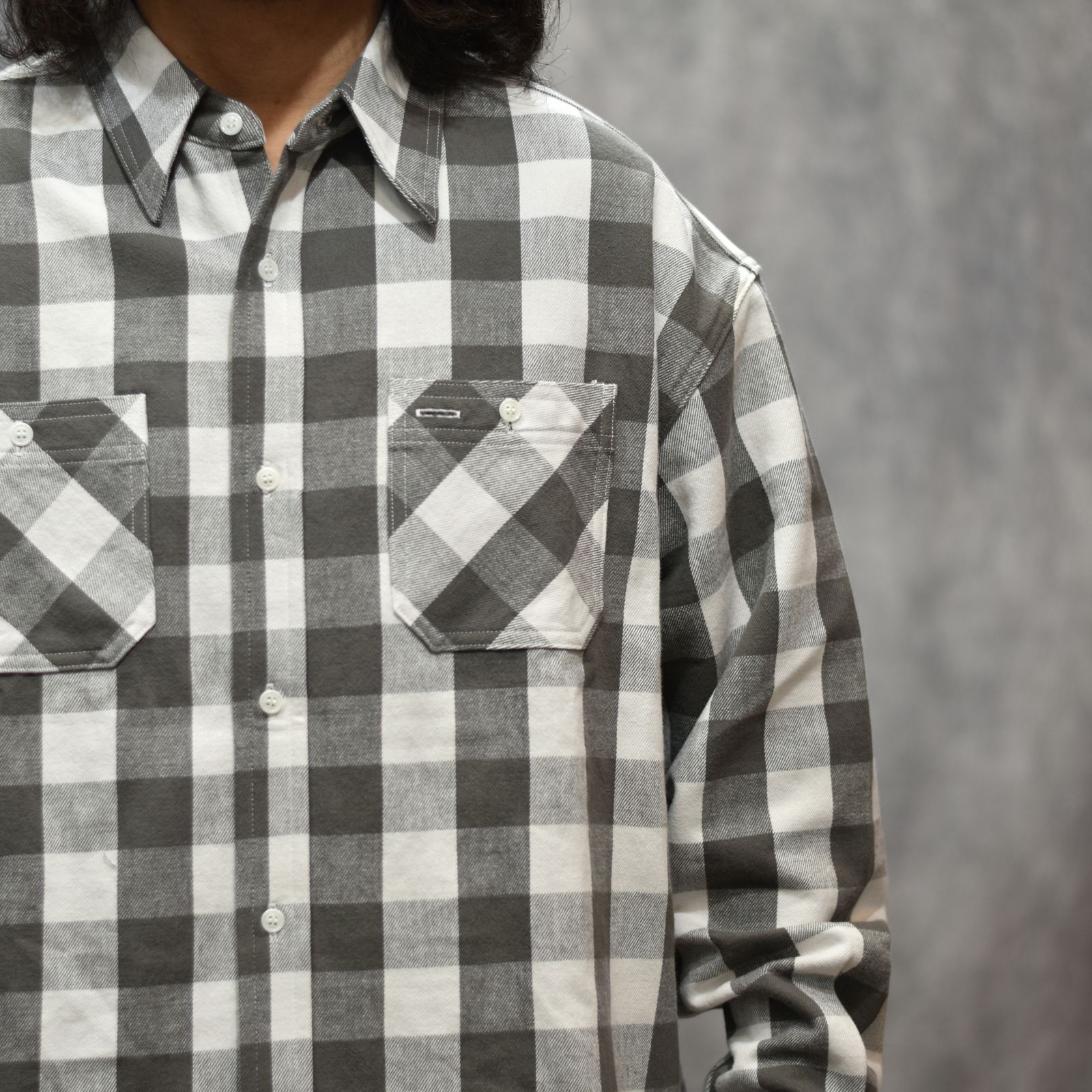 VINTAGE TYPE BLOCK CHECK SH (BLACK / WHITE)｜ブロックチェックシャツ｜CL-26SS006
