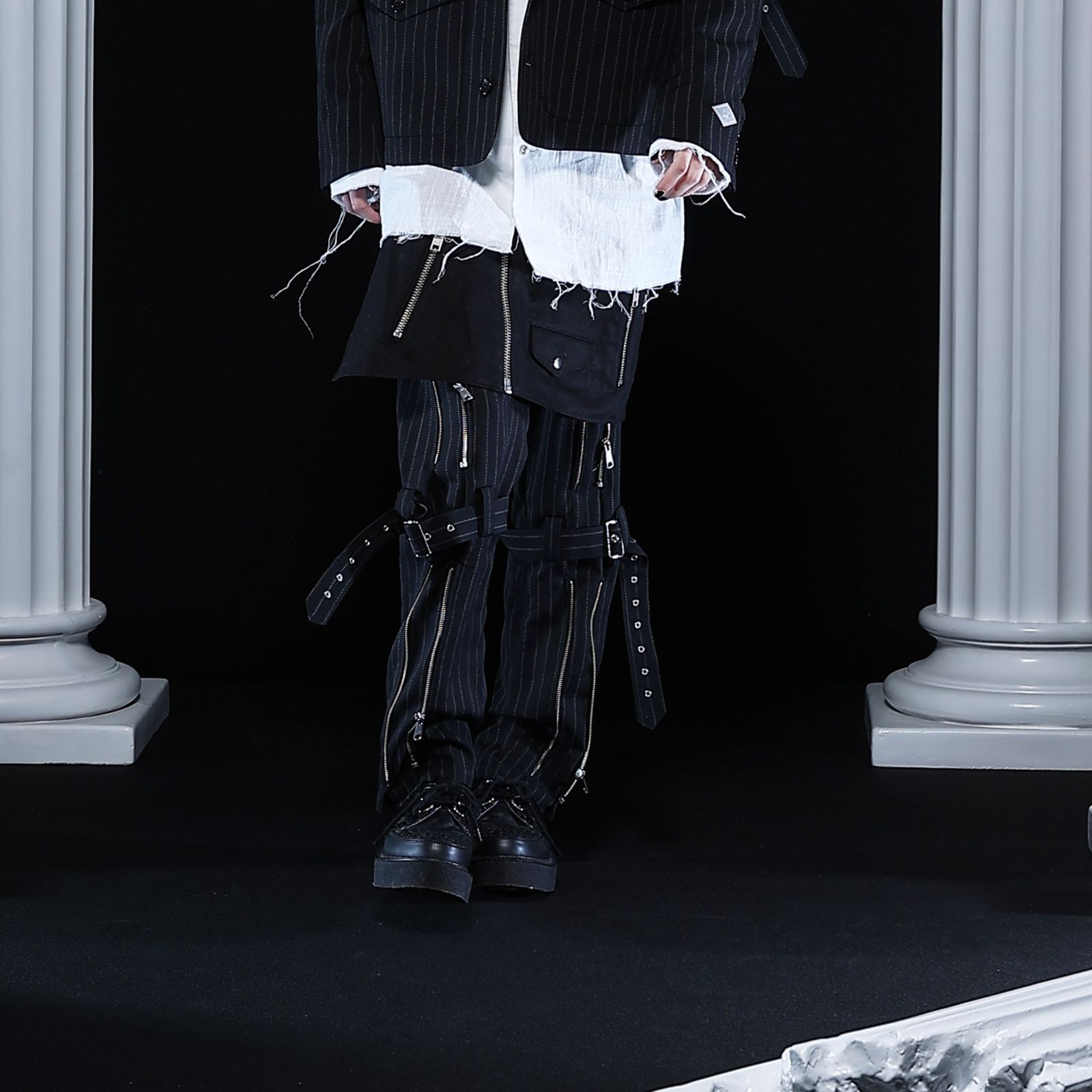 COTTON BIKER APRON (BK) / バイカー エプロン 巻きスカート ボディバッグ