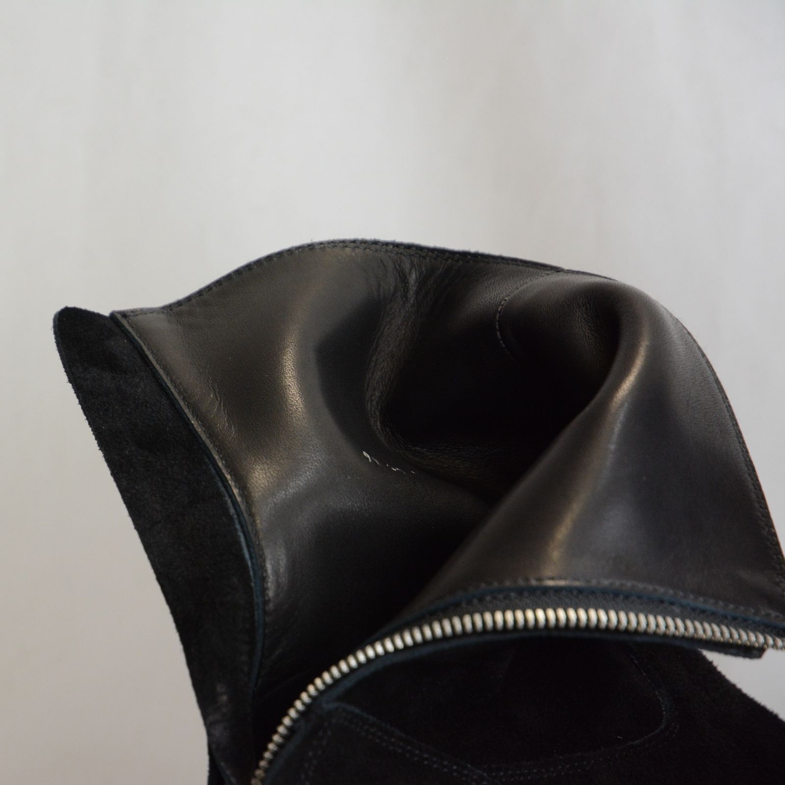 Suede Leather Back Zip Boots （BLACK） / スエードレザー バックジップ ブーツ （ブラック）