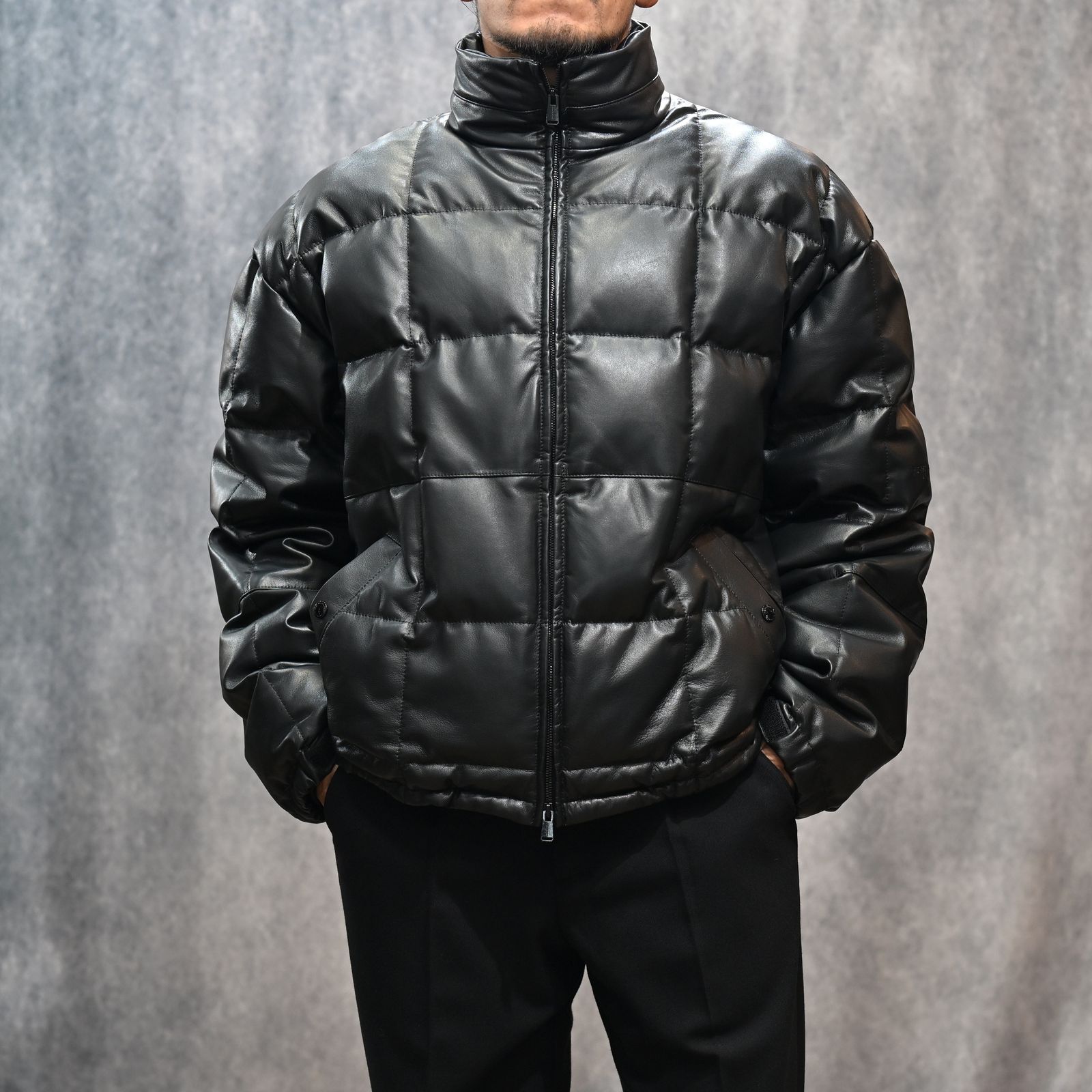 LEATHER DOWN JK (BLACK） / レザー ダウンジャケット （ブラック） 78001130