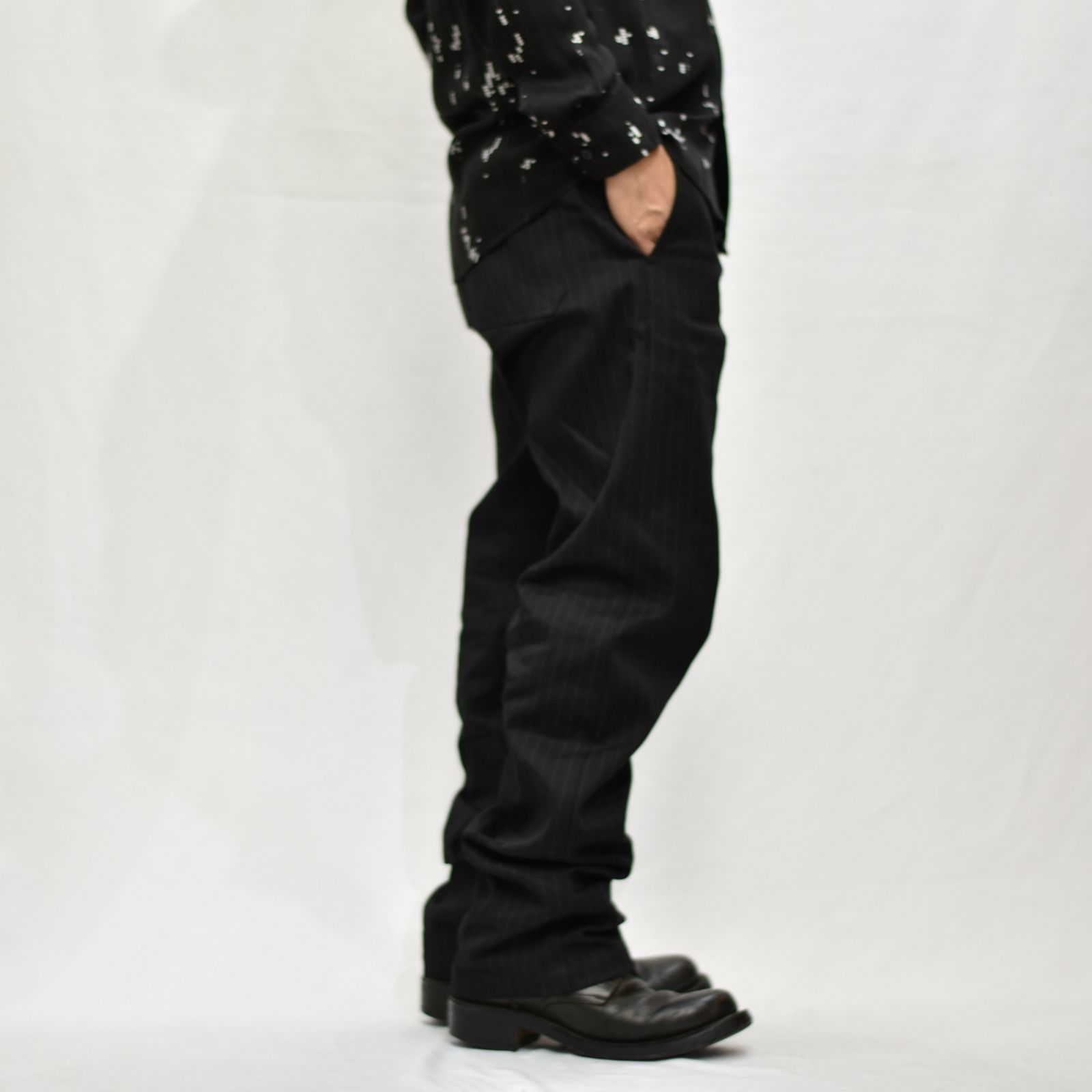 Discharge Stripe Wide Denim Baker PS