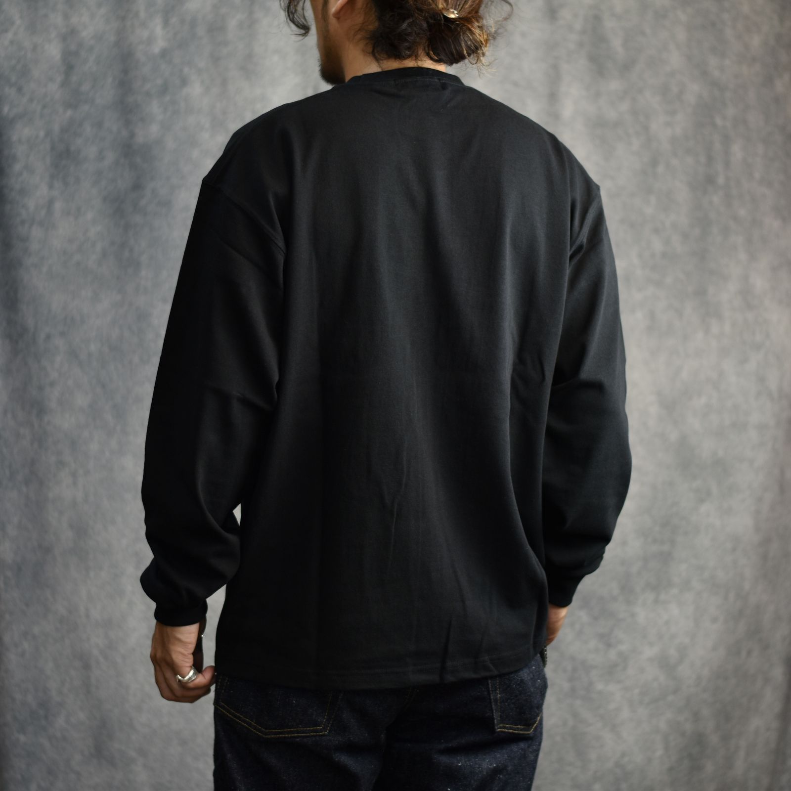 CLASSIC LOCAL LOGO EMBROIDERY L/S TEE (BLACK) / ローカル ロゴ刺繍 ロングスリーブ Tシャツ