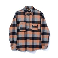Y1936 H-ZIP FLANNEL CHECK SHIRT （ORANGE / オレンジ）｜ 602-262-03