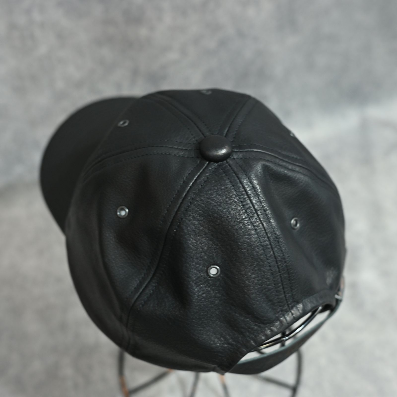 × ISAMU KATAYAMA BACKLASH｜B.B CAP （BLACK）｜ファニチャーレザー ベースボールキャップ｜HW-H14-786