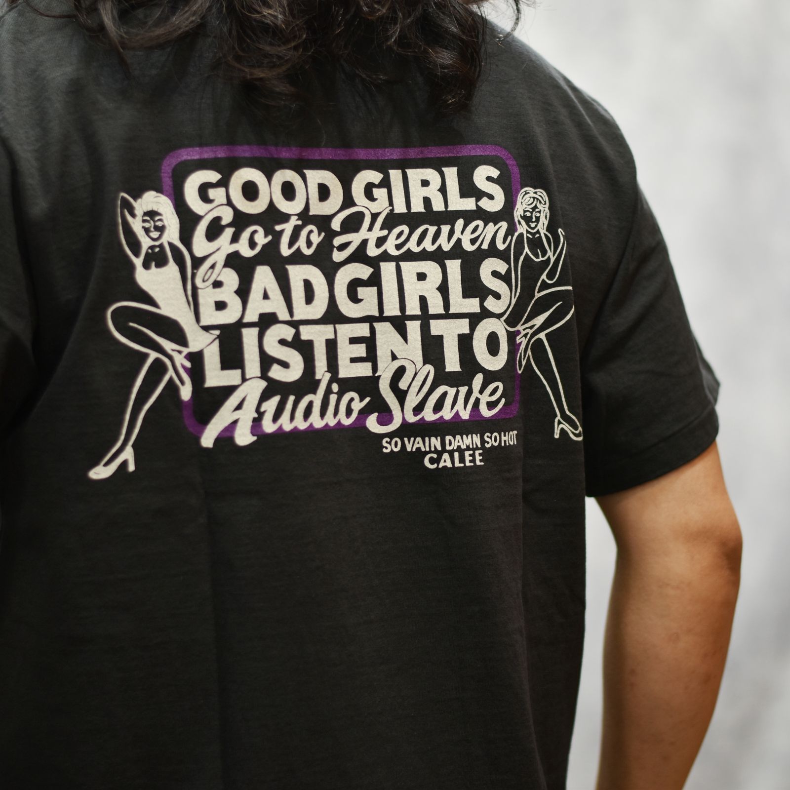 GARMENT DYE GIRLS LOGO POCKET TEE ＜NATURALLY PAINT DESIGN＞ (INK BLACK)｜ガール ロゴプリント ポケットTシャツ｜CL-26SS004NT