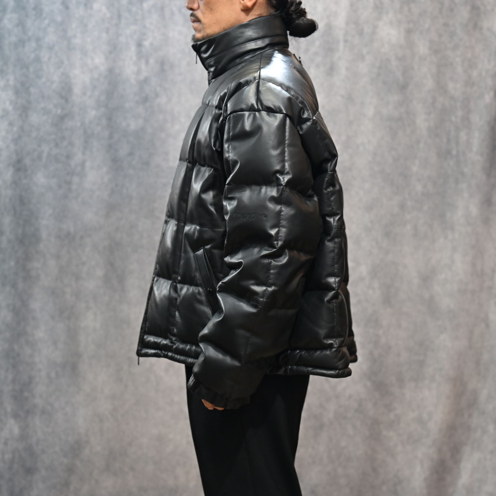 LEATHER DOWN JK (BLACK） / レザー ダウンジャケット （ブラック） 78001130