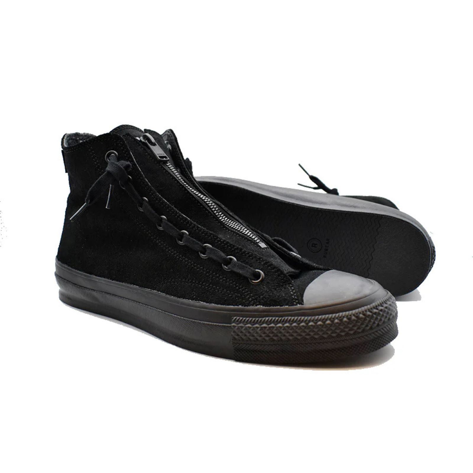 MINEDENIM × nonnative DWELLER TRAINER HI COW LEATHER WITH GORE-TEX by SPINGLE （BLACK × BLACK） / NNT-SN01