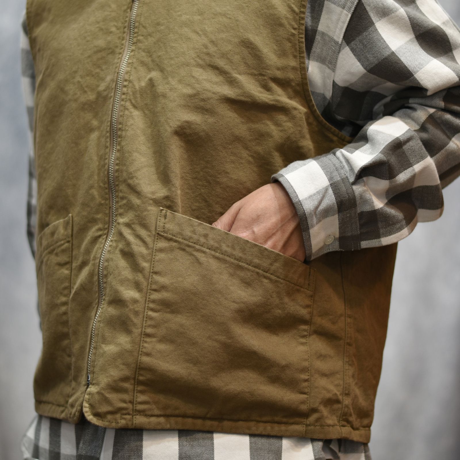 ZIP VEST (OLIVE)｜ジップベスト｜CL-26SS023