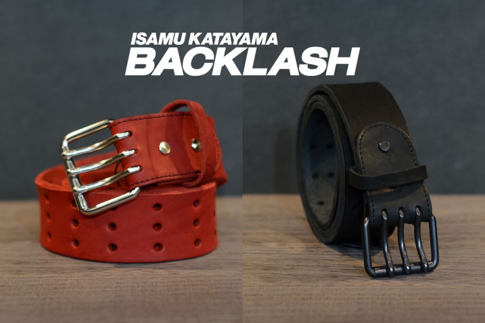ISAMUKATAYAMA BACKLASH 【ダブルショルダーレザー製品染め ３ピン バックルベルト】2022A/W