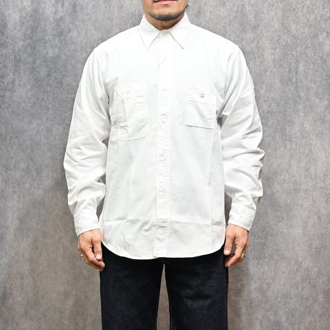 Y1943 L/W HBT SHIRT （WHITE）｜ヘリンボーンシャツ （ホワイト）