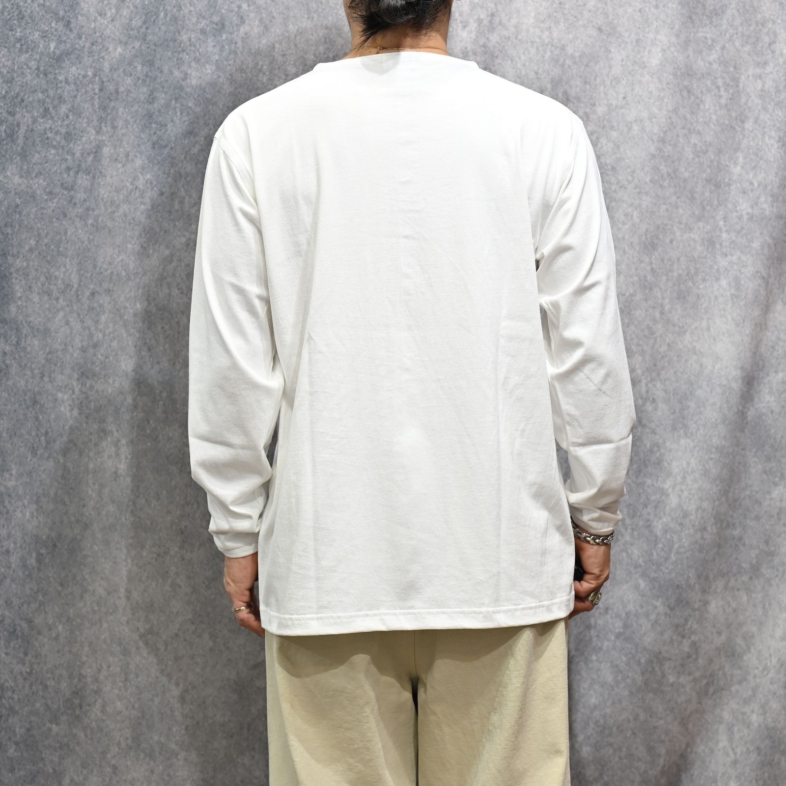 HENLEY NECK L/S TEE （WHITE）｜ ヘンリーネック ロングスリーブ （ホワイト） 602-261-15