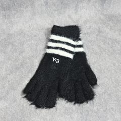 Y-3 STRIPES GLOVES （BLACK） / ニット グローブ 手袋 （ブラック）｜KV2909
