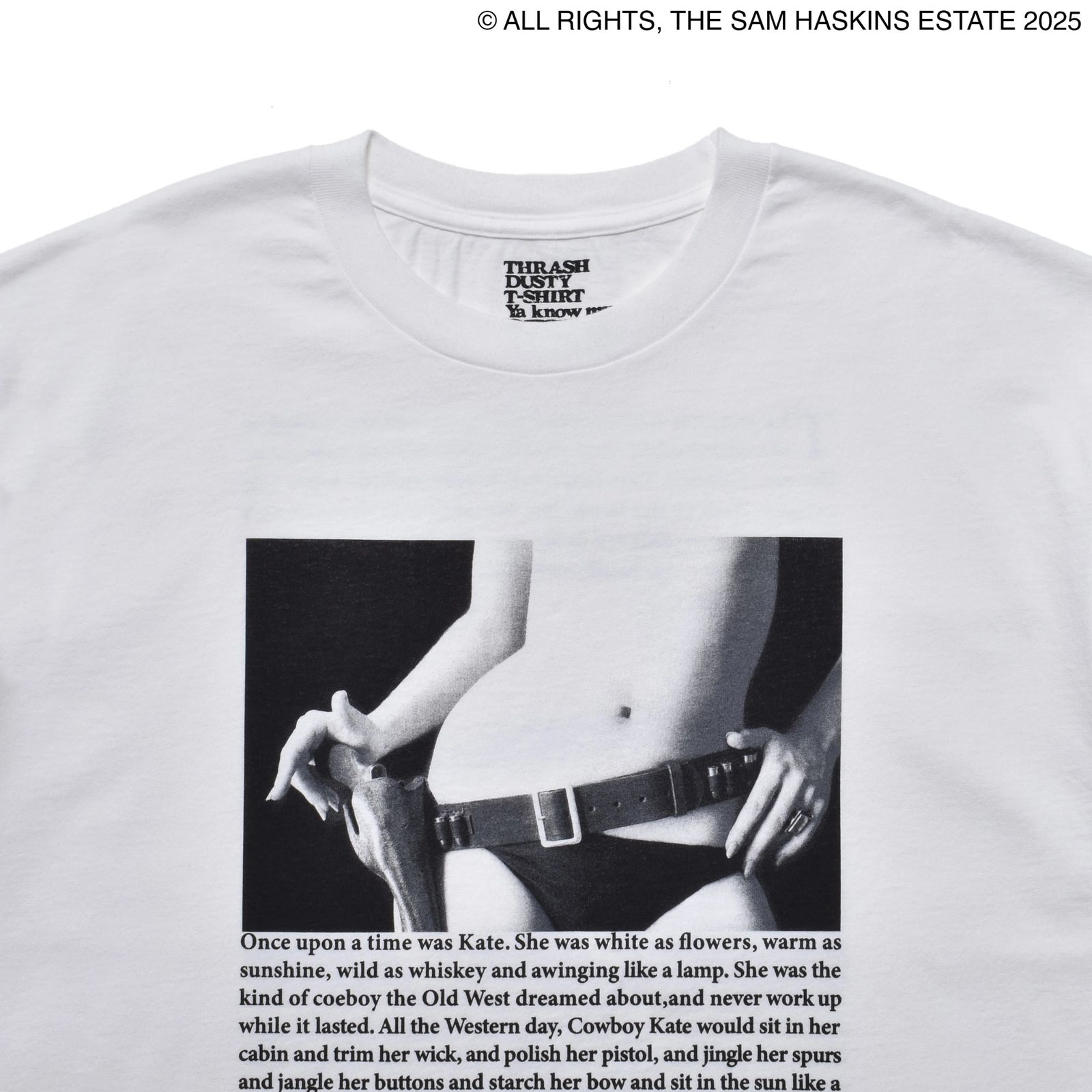 Sam Haskins×Stie-lo “holster Tee （WHT）｜サム・ハスキンス×スティーロ ホルスター プリントTシャツ｜25MND-STL006