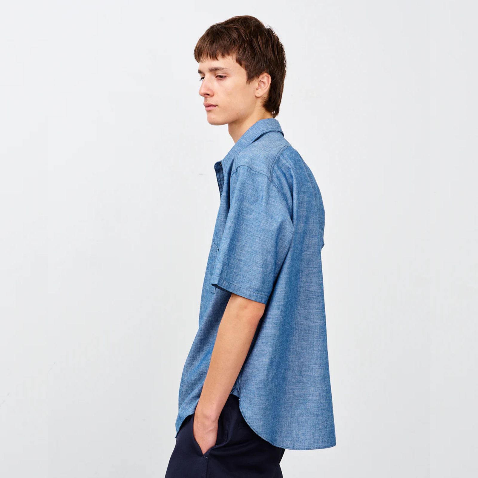 Y1942 S-SLEEVE CHAMBRAY SHIRT （INDIGO）｜シャンブレー 半袖シャツ （インディゴ）