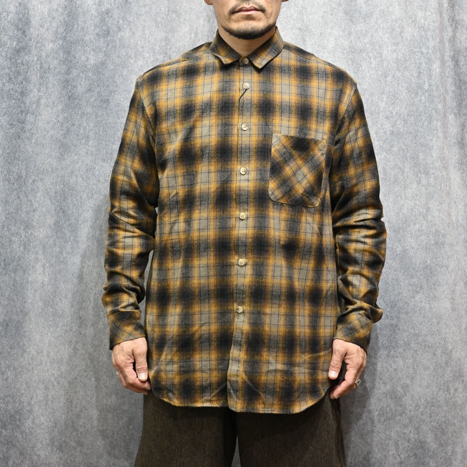 コットンシャギー チェックシャツ （BROWN / ブラウン） / 2230-01