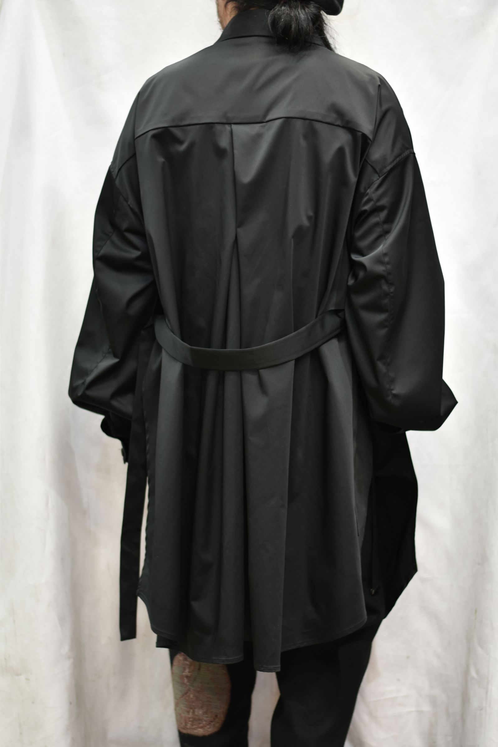 デタッチャブルカラーロングシャツコート / LB21FW-SH03-LN (BLACK)