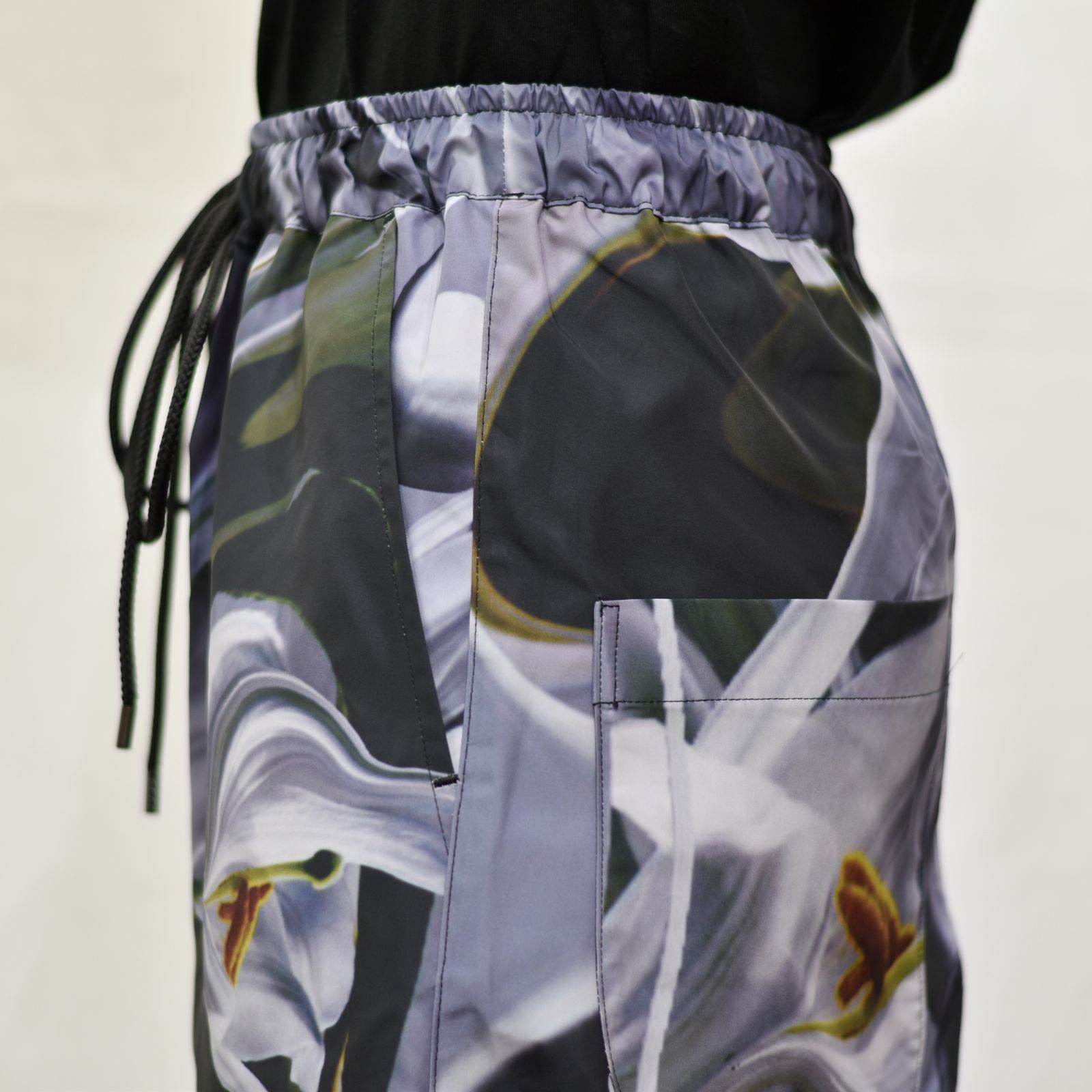 hem string jogger pants (BLACK MIX) / ジョガーパンツ
