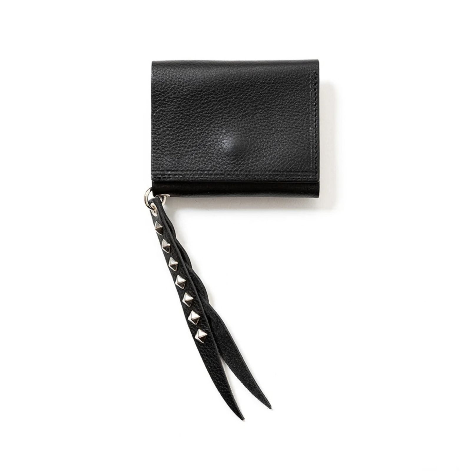 PLANE LEATHER MULTI WALLET ＜STUDS CHARM＞ (BLACK)｜プレーンレザー マルチウォレット ＜スタッズチャーム＞｜CL-26AWLE011EX