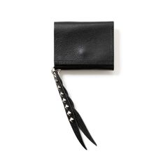 PLANE LEATHER MULTI WALLET ＜STUDS CHARM＞ (BLACK)｜プレーンレザー マルチウォレット ＜スタッズチャーム＞｜CL-26AWLE011EX